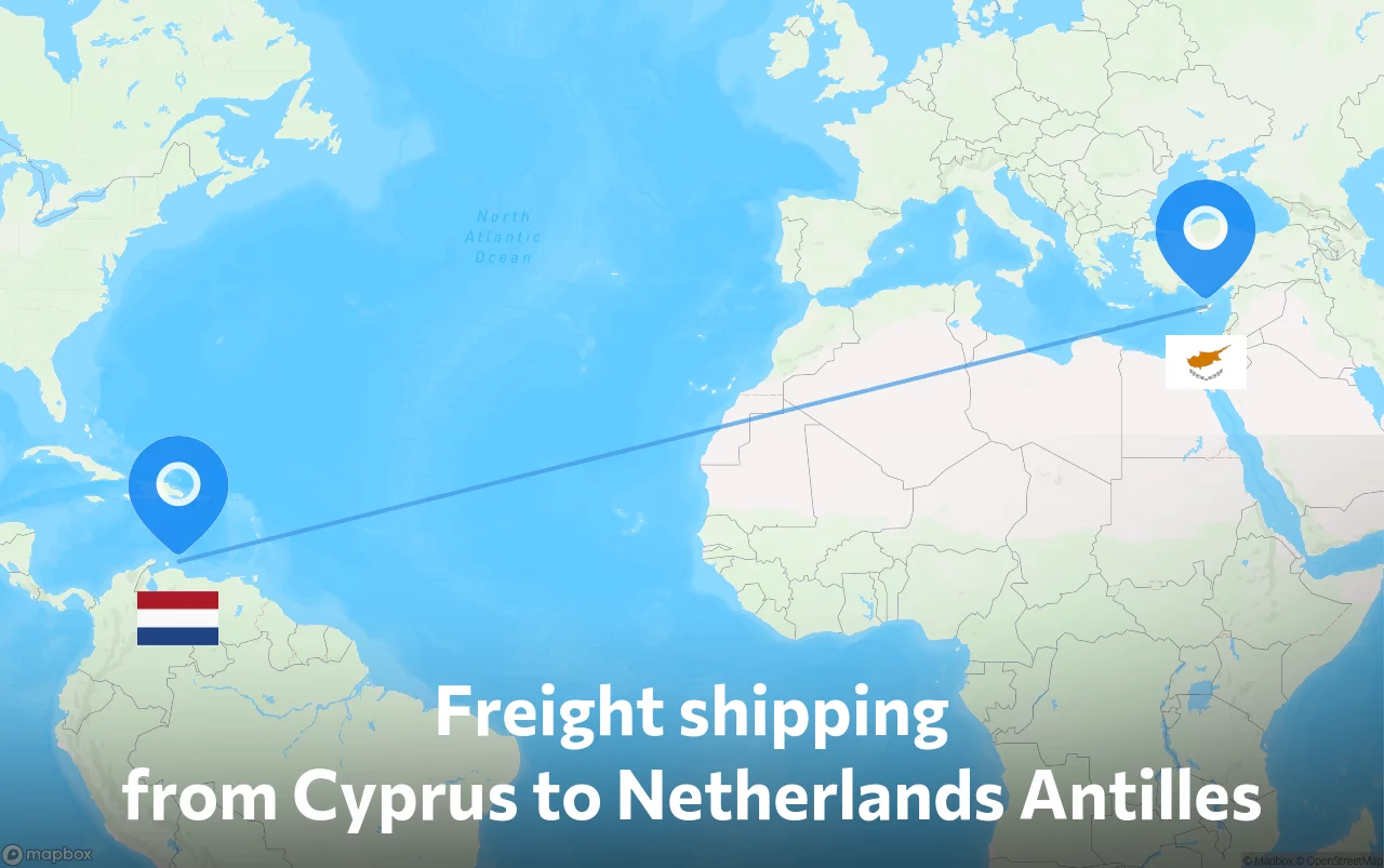 Shipping route from Cyprus to Netherlands Antilles
