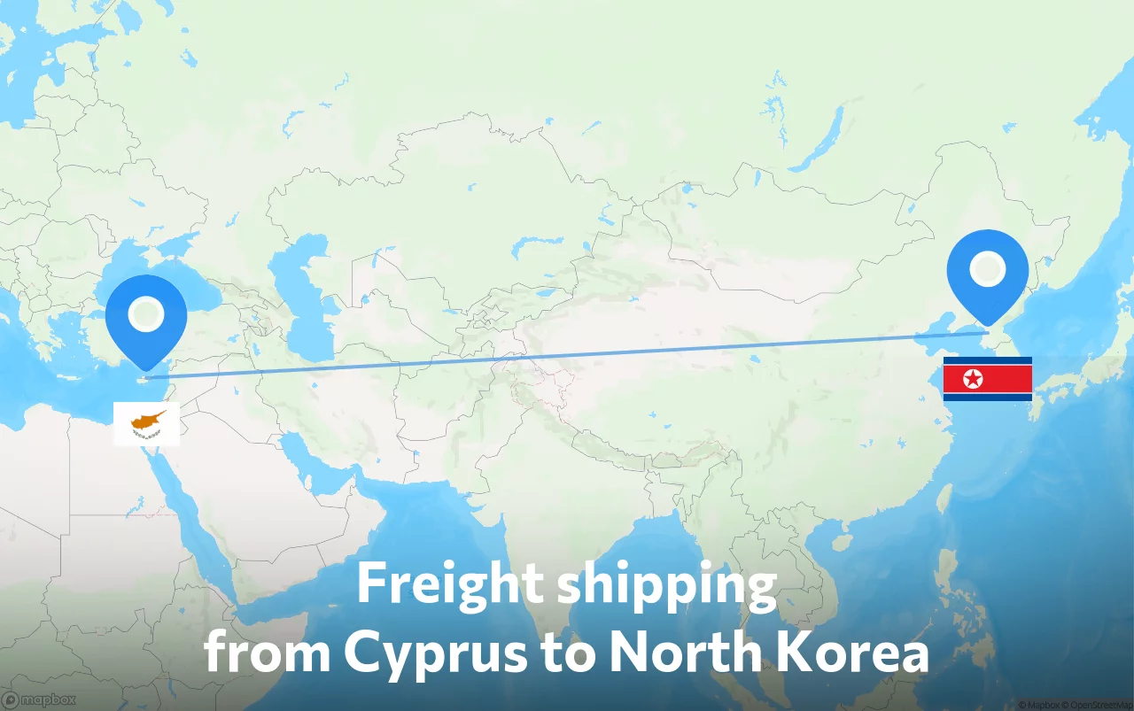 Shipping route from Cyprus to North Korea