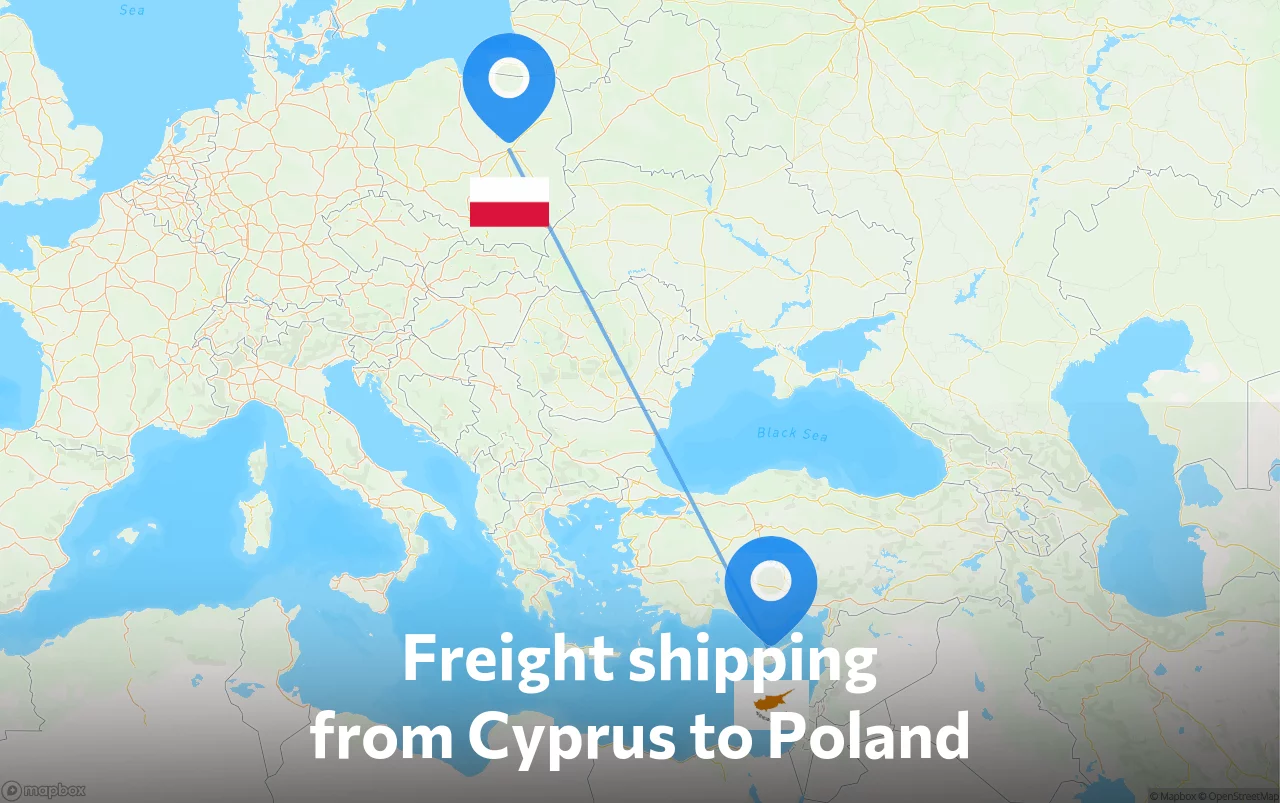 Shipping route from Cyprus to Poland