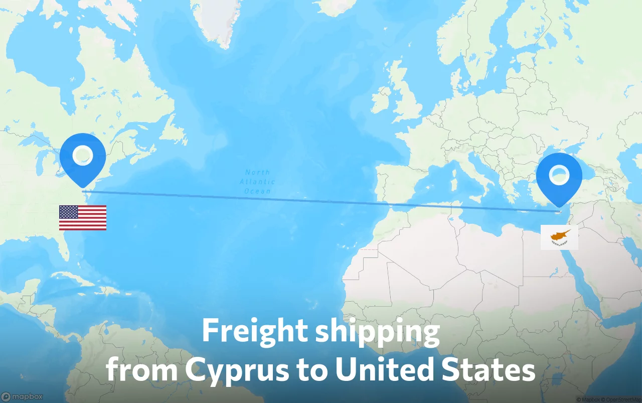 Shipping route from Cyprus to United States