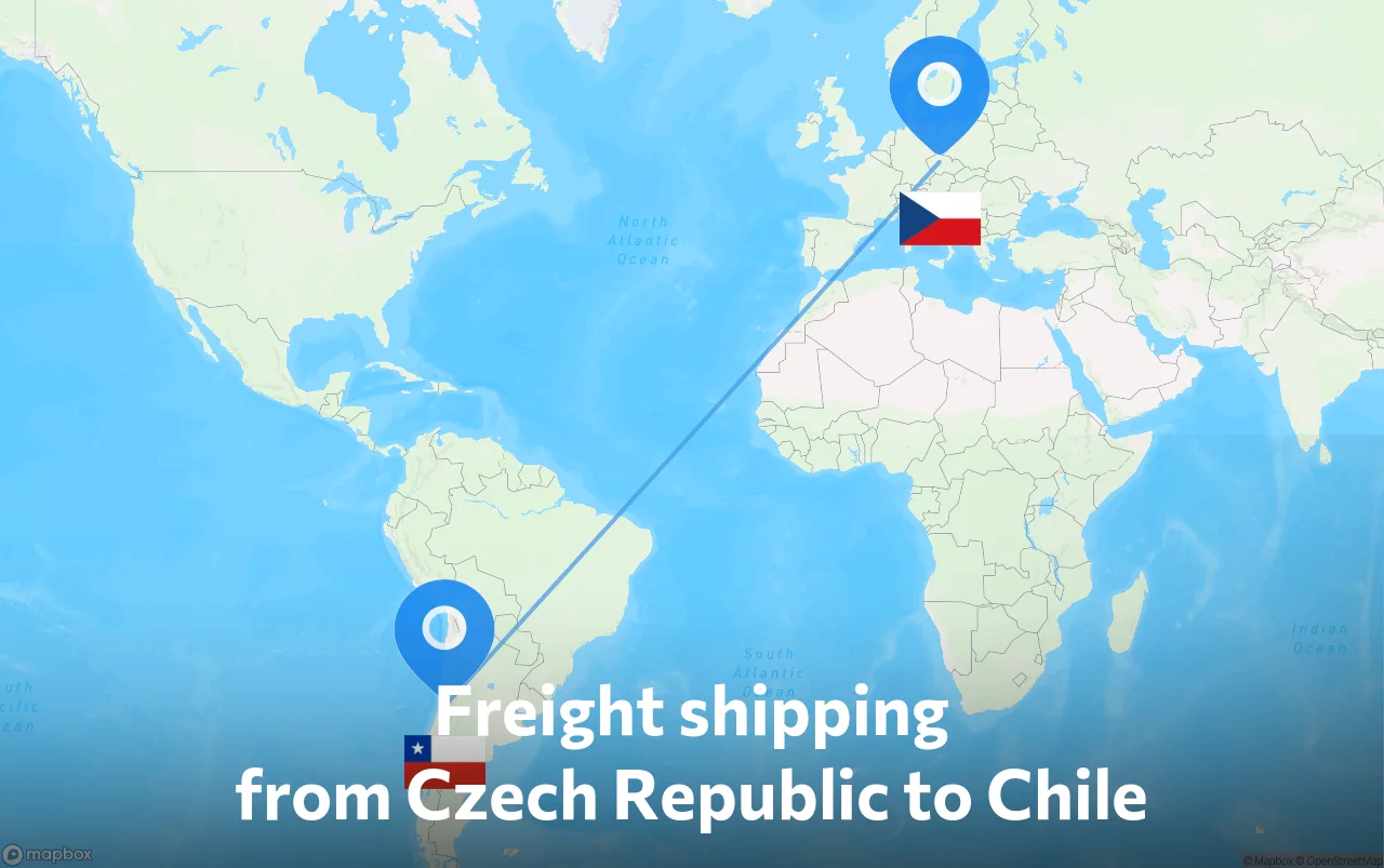 Shipping route from Czech Republic to Chile
