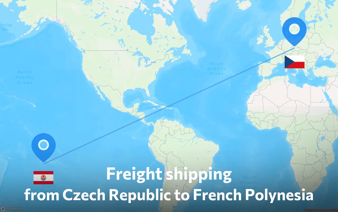 Shipping route from Czech Republic to French Polynesia