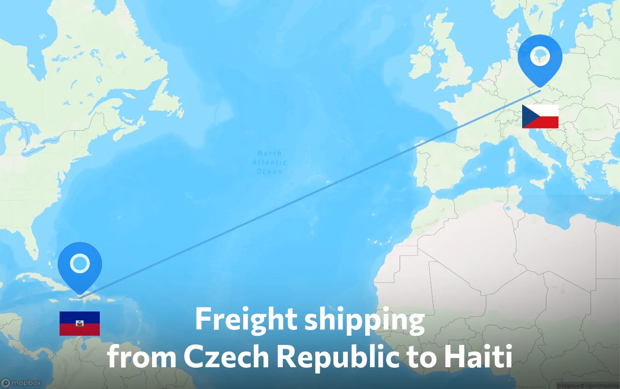 Shipping route from Czech Republic to Haiti