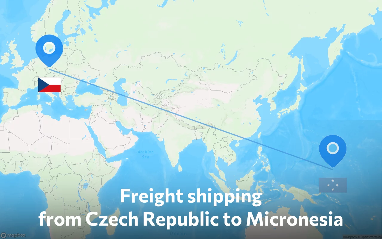 Shipping route from Czech Republic to Micronesia