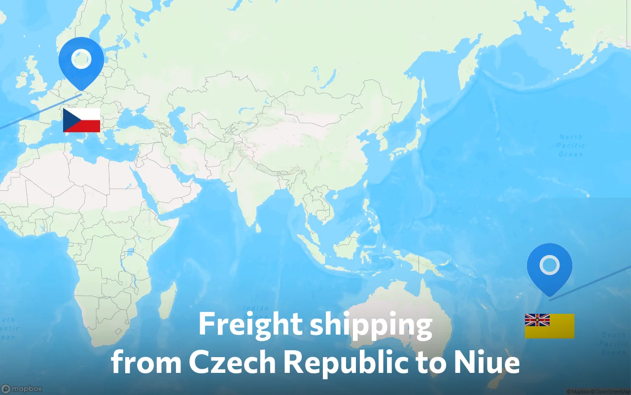 Shipping route from Czech Republic to Niue