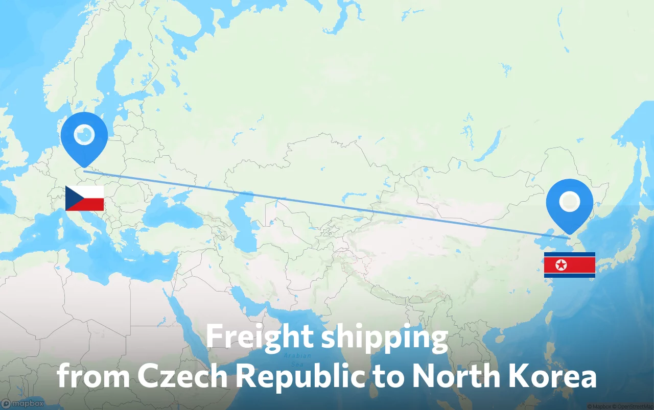 Shipping route from Czech Republic to North Korea