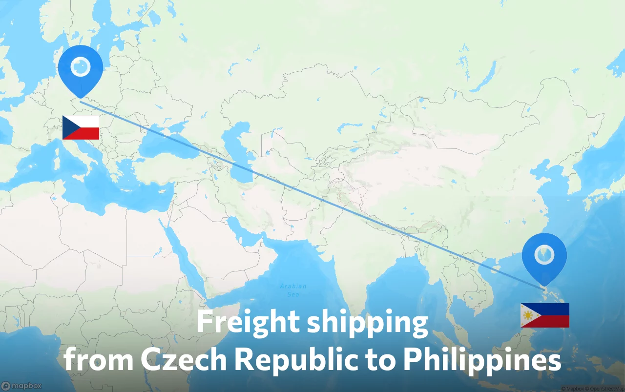 Shipping route from Czech Republic to Philippines