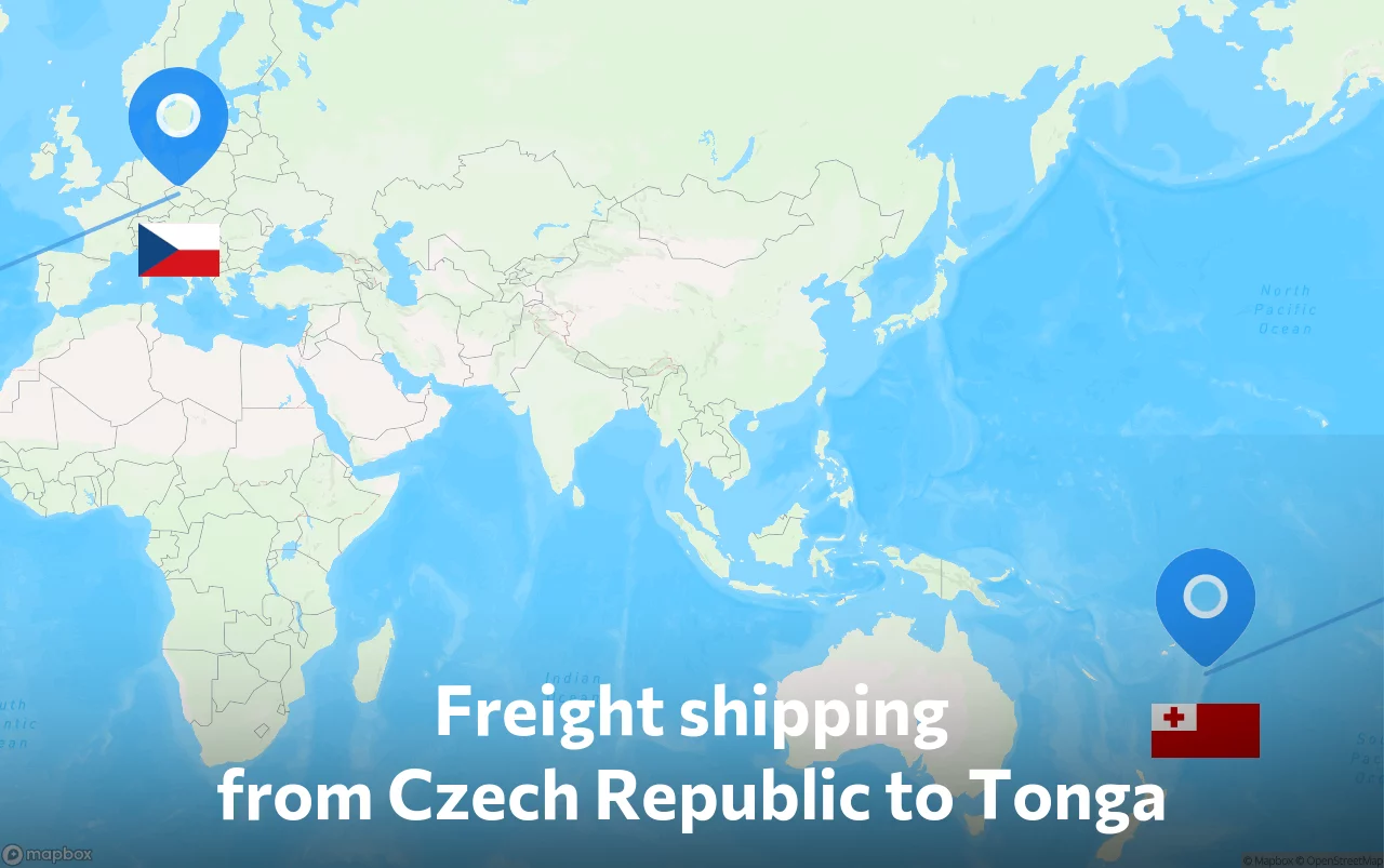 Shipping route from Czech Republic to Tonga