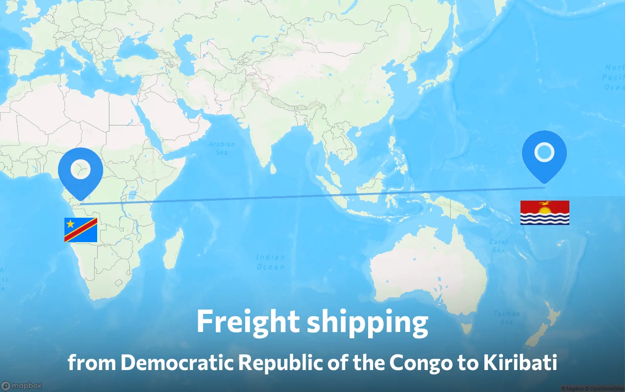 Shipping route from Democratic Republic of the Congo to Kiribati