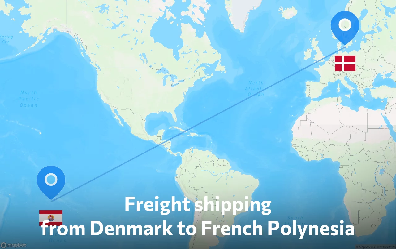 Shipping route from Denmark to French Polynesia
