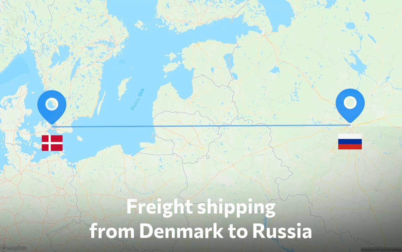 Shipping route from Denmark to Russia