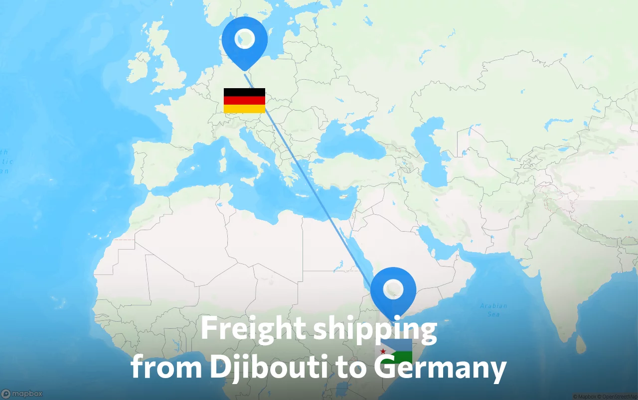 Shipping route from Djibouti to Germany