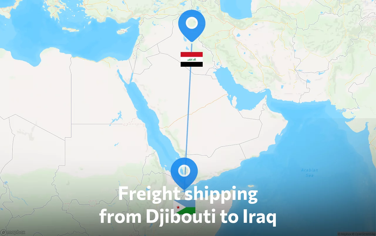 Shipping route from Djibouti to Iraq