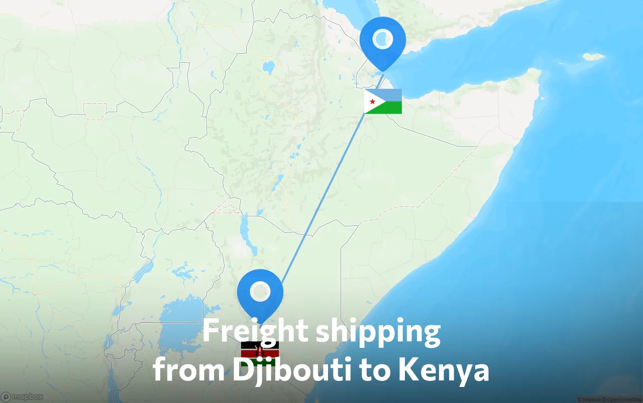 Shipping route from Djibouti to Kenya