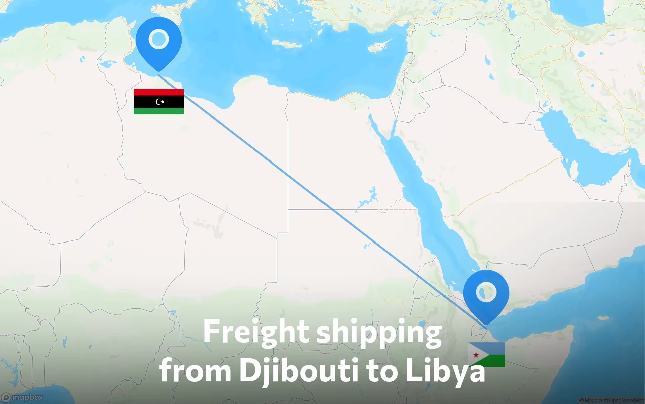 Shipping route from Djibouti to Libya