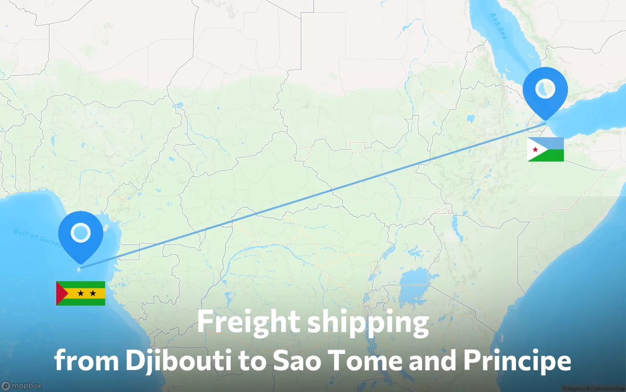 Shipping route from Djibouti to Sao Tome and Principe