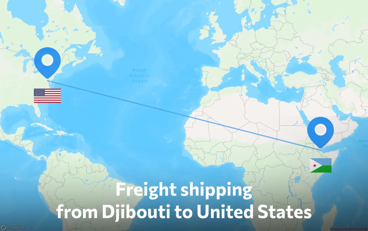Shipping route from Djibouti to United States