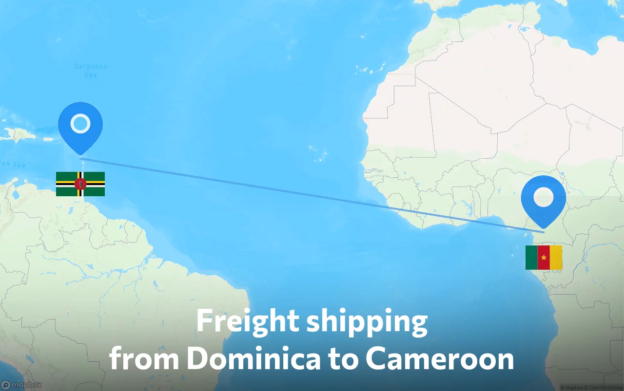 Shipping route from Dominica to Cameroon