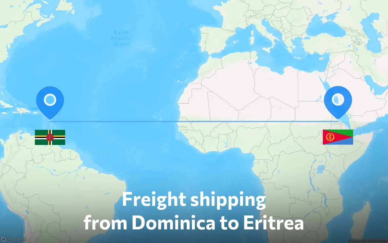 Shipping route from Dominica to Eritrea