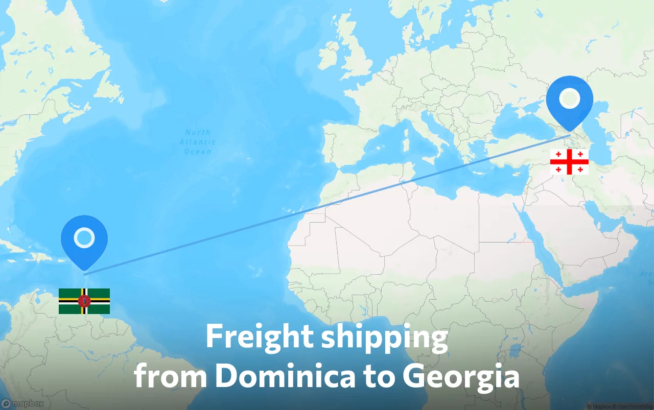 Shipping route from Dominica to Georgia