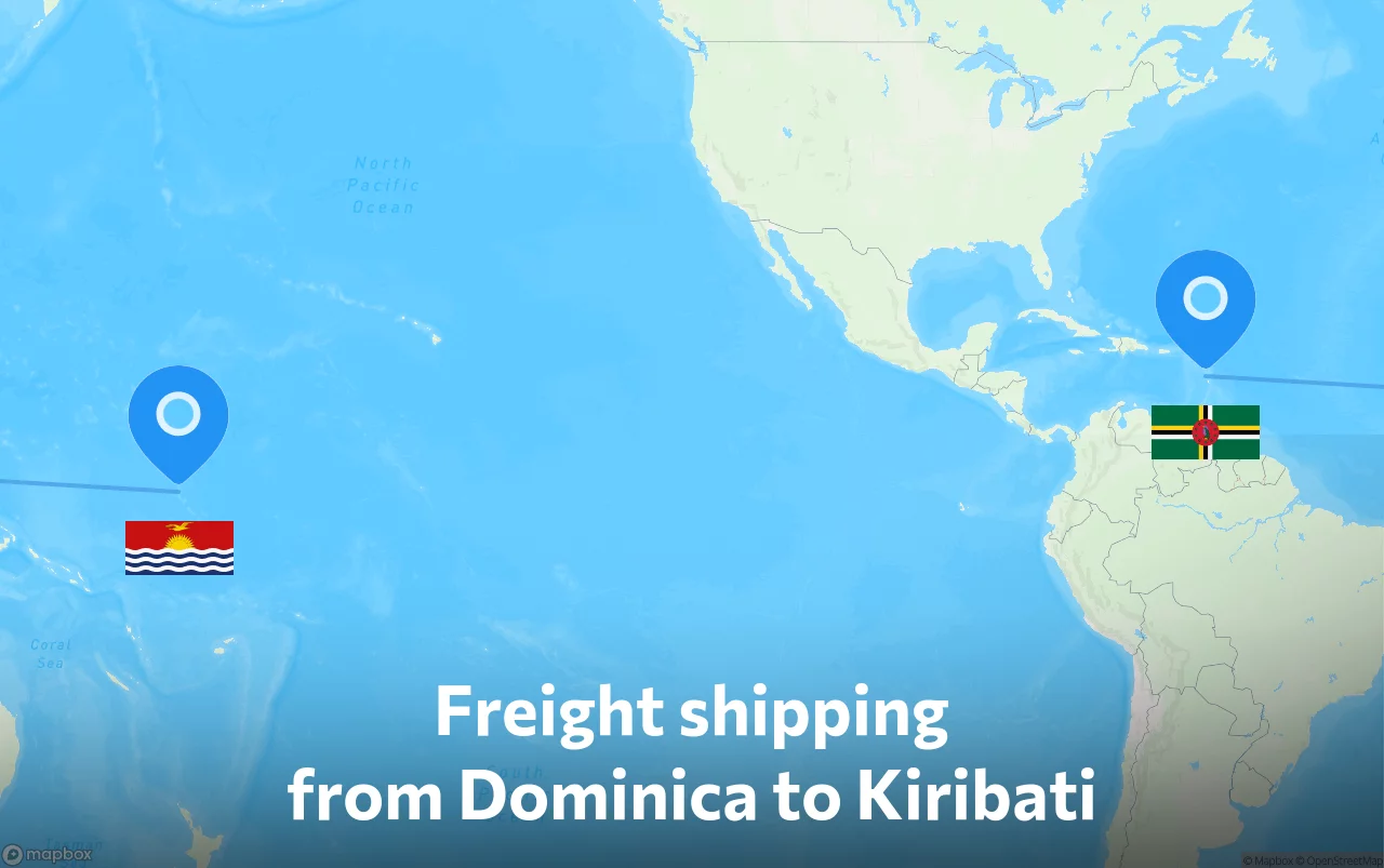 Shipping route from Dominica to Kiribati