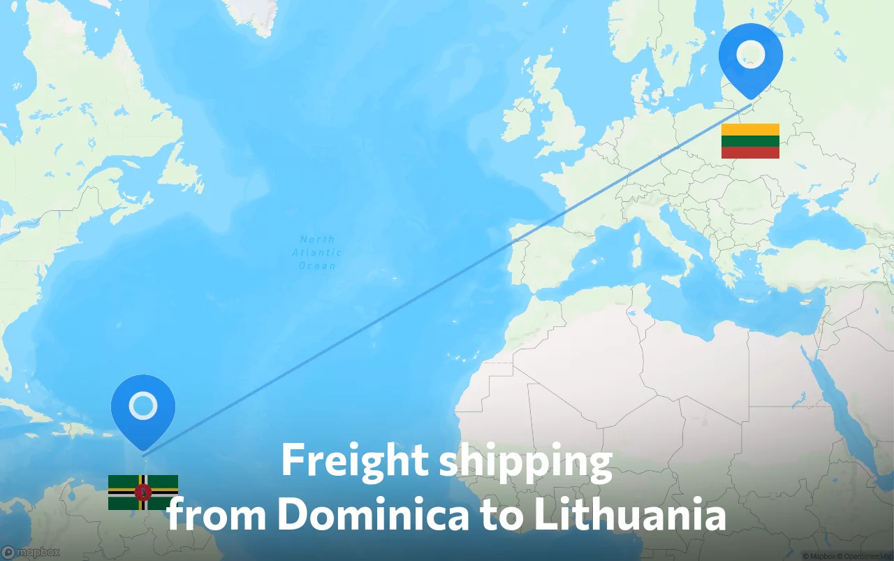 Shipping route from Dominica to Lithuania
