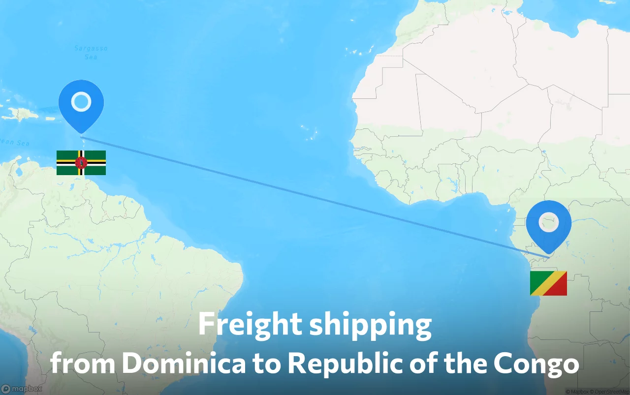 Shipping route from Dominica to Republic of the Congo