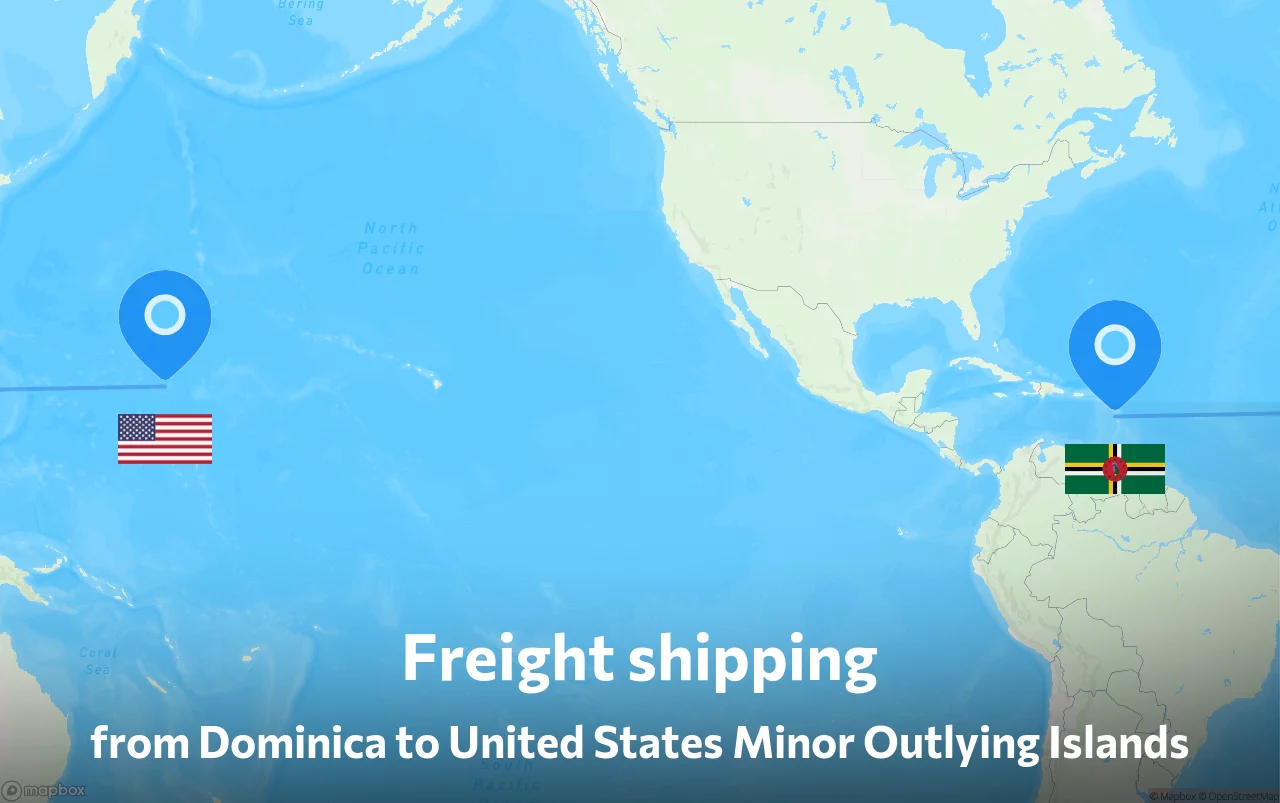 Shipping route from Dominica to United States Minor Outlying Islands
