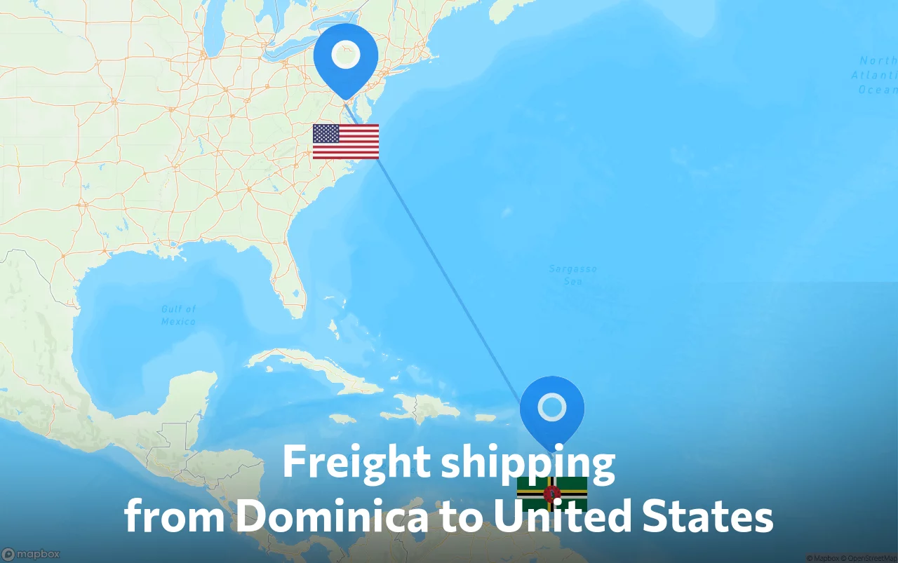 Shipping route from Dominica to United States
