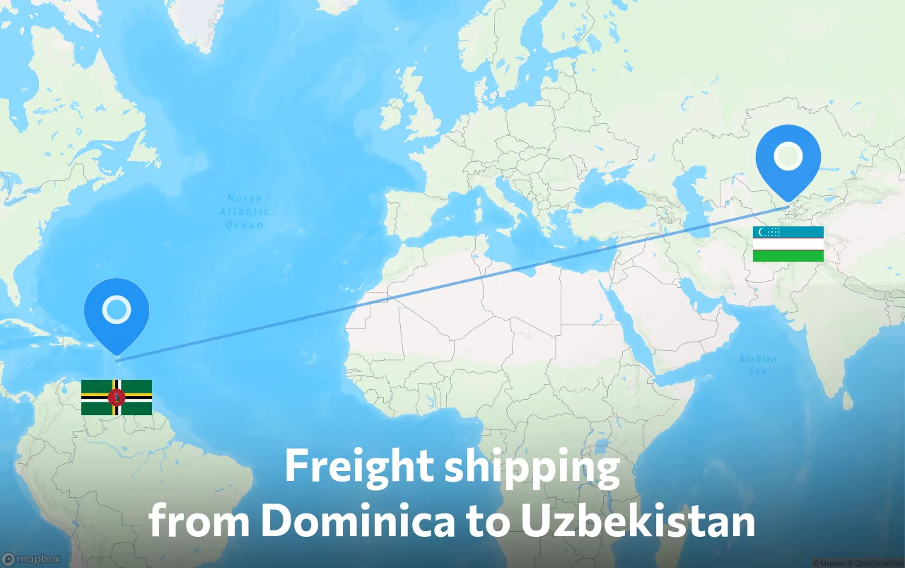 Shipping route from Dominica to Uzbekistan