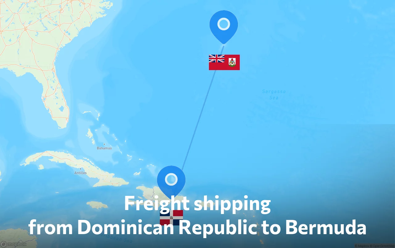 Shipping route from Dominican Republic to Bermuda
