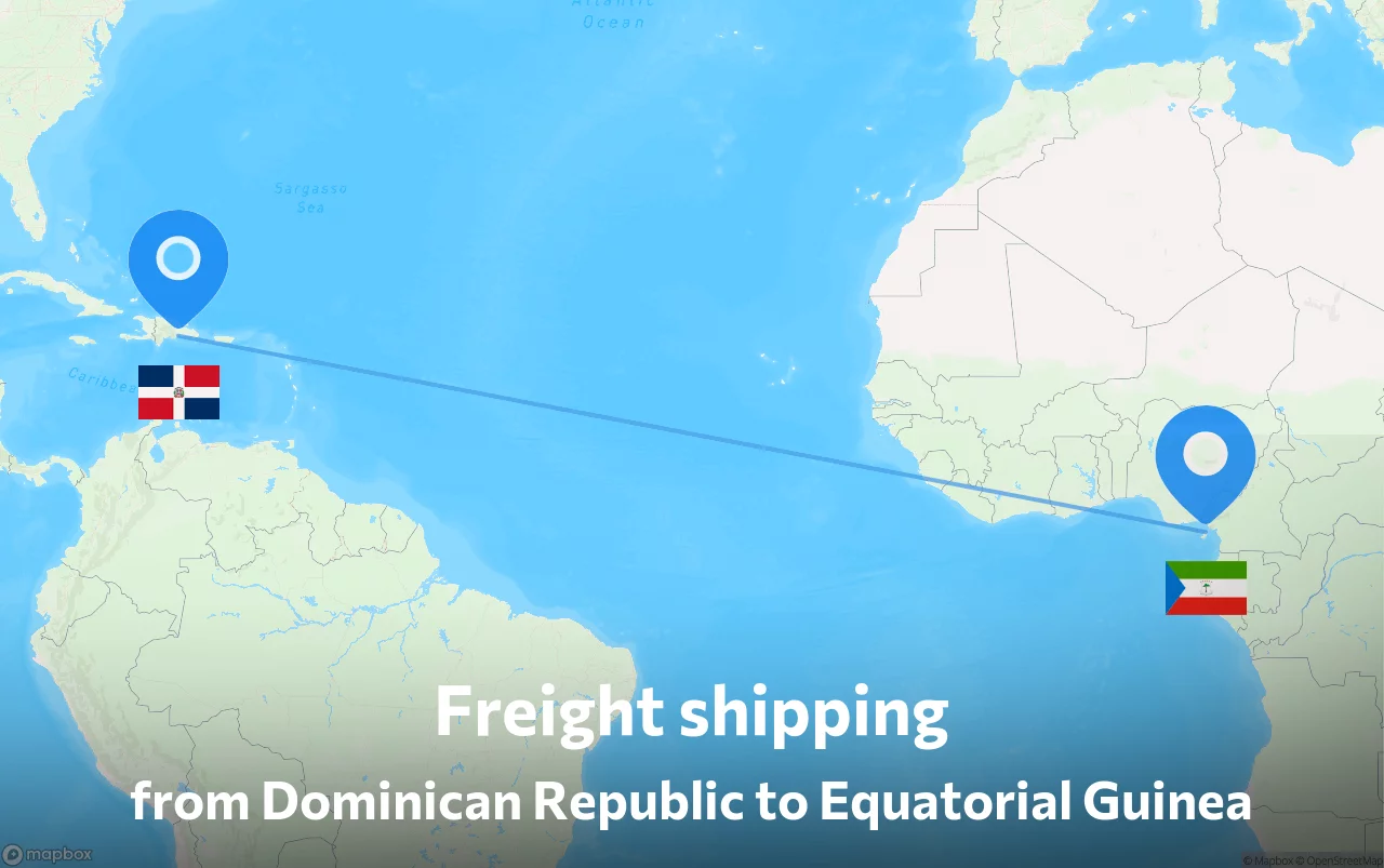 Shipping route from Dominican Republic to Equatorial Guinea