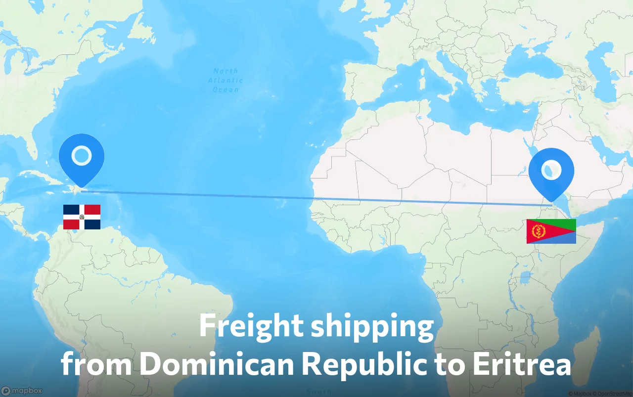 Shipping route from Dominican Republic to Eritrea