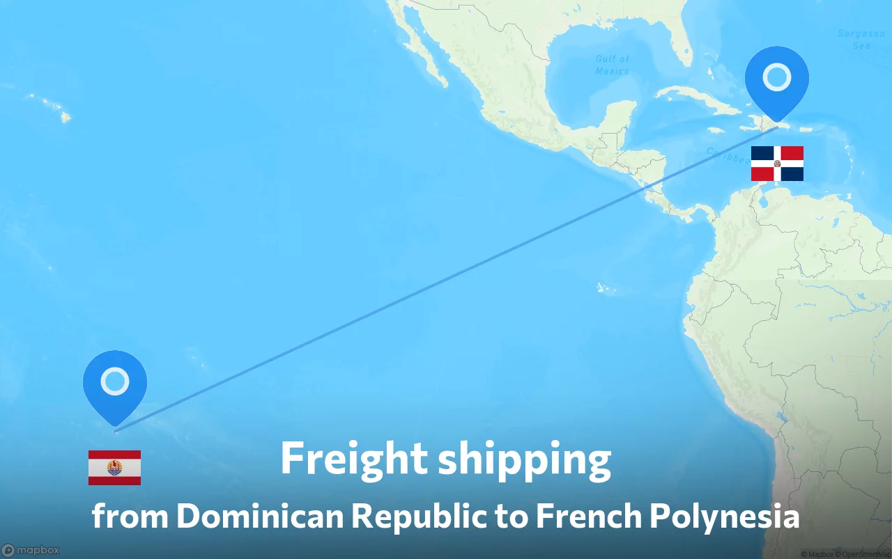 Shipping route from Dominican Republic to French Polynesia