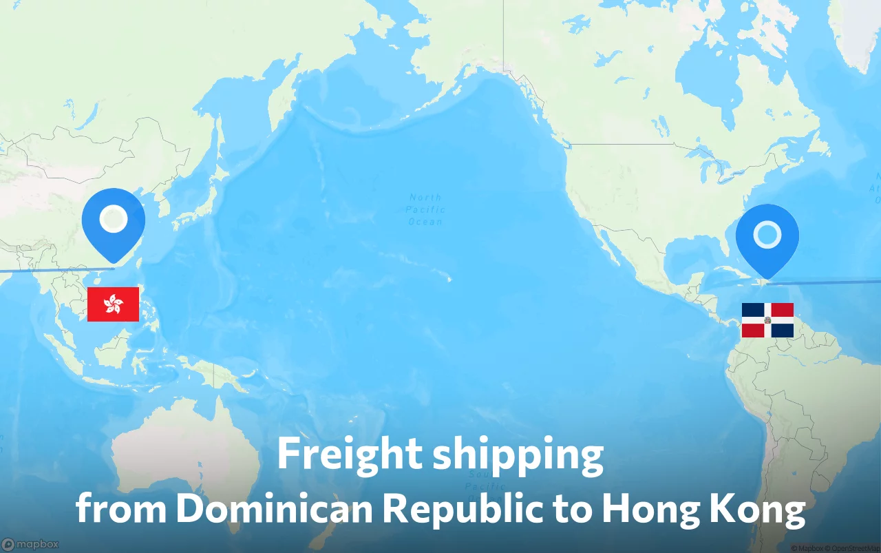 Shipping route from Dominican Republic to Hong Kong