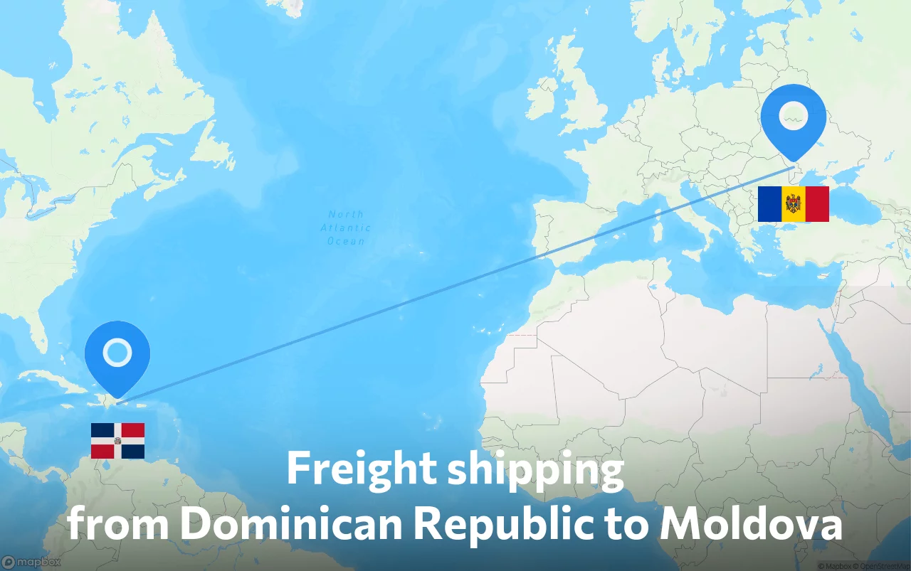 Shipping route from Dominican Republic to Moldova