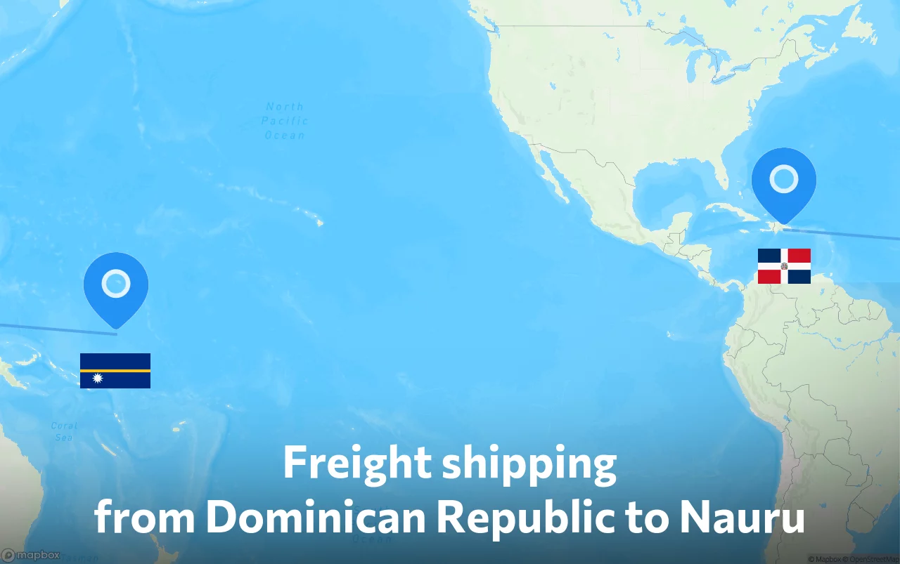 Shipping route from Dominican Republic to Nauru