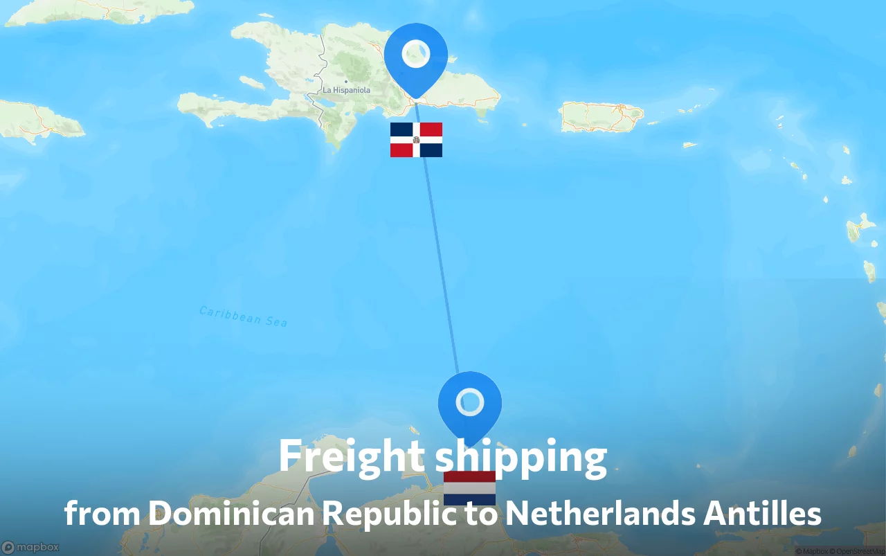 Shipping route from Dominican Republic to Netherlands Antilles
