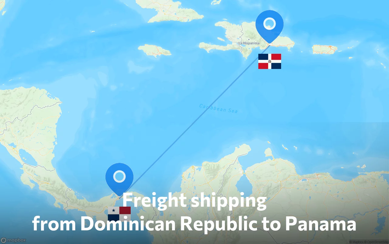 Shipping route from Dominican Republic to Panama
