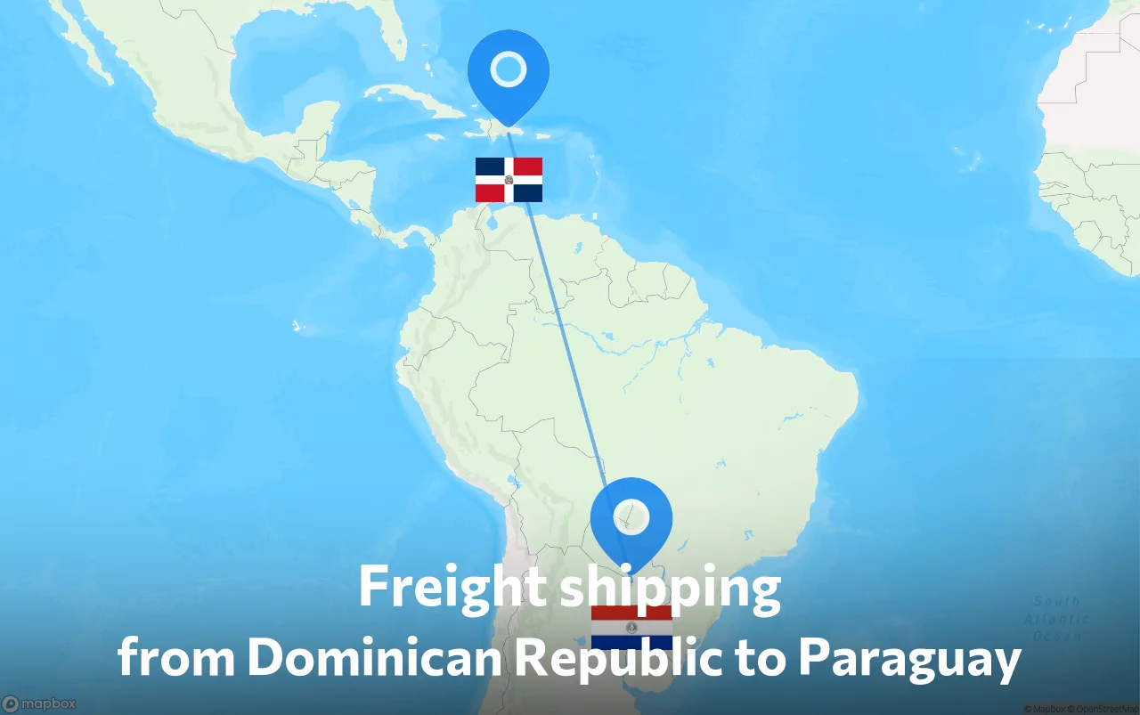 Shipping route from Dominican Republic to Paraguay