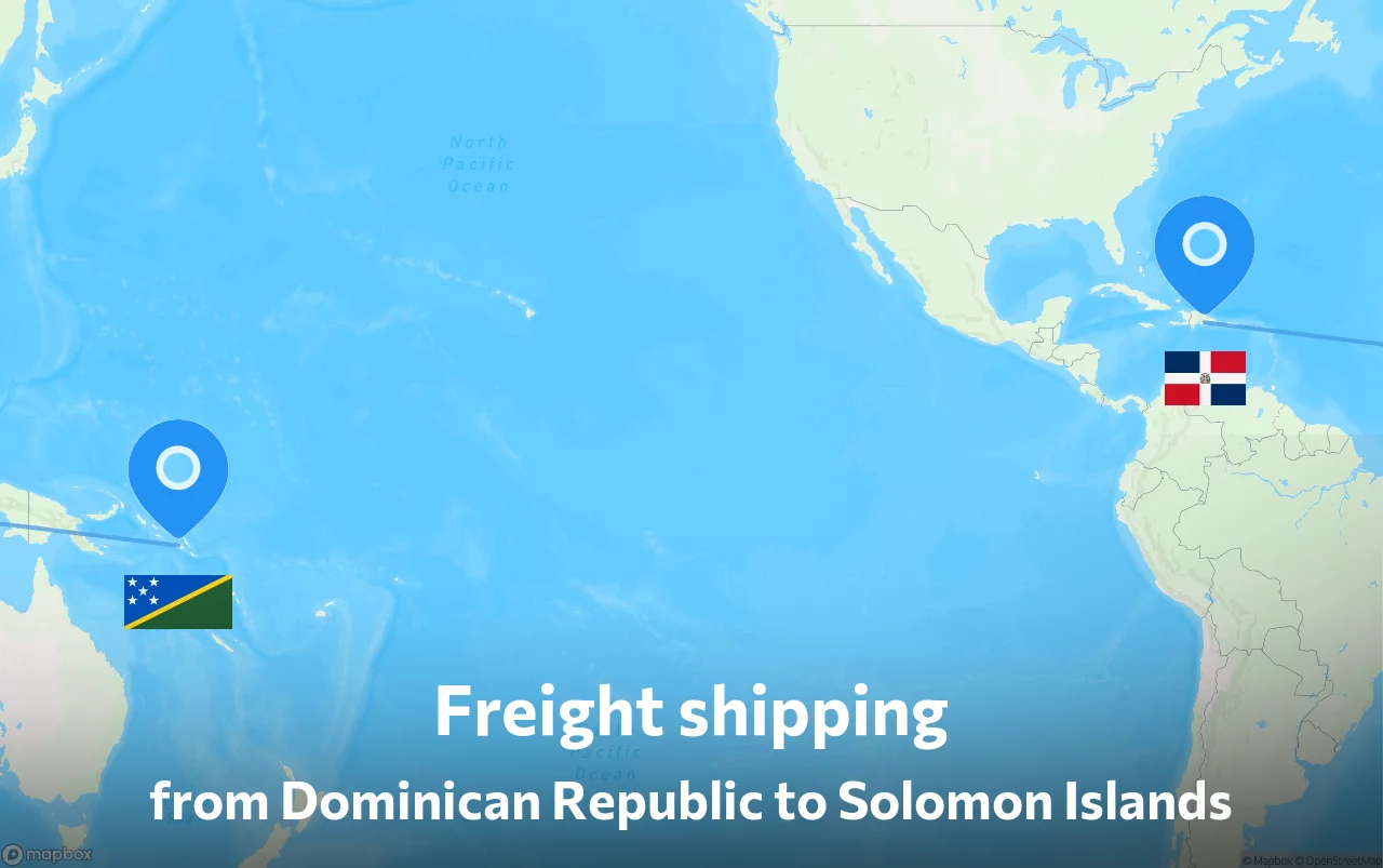 Shipping route from Dominican Republic to Solomon Islands