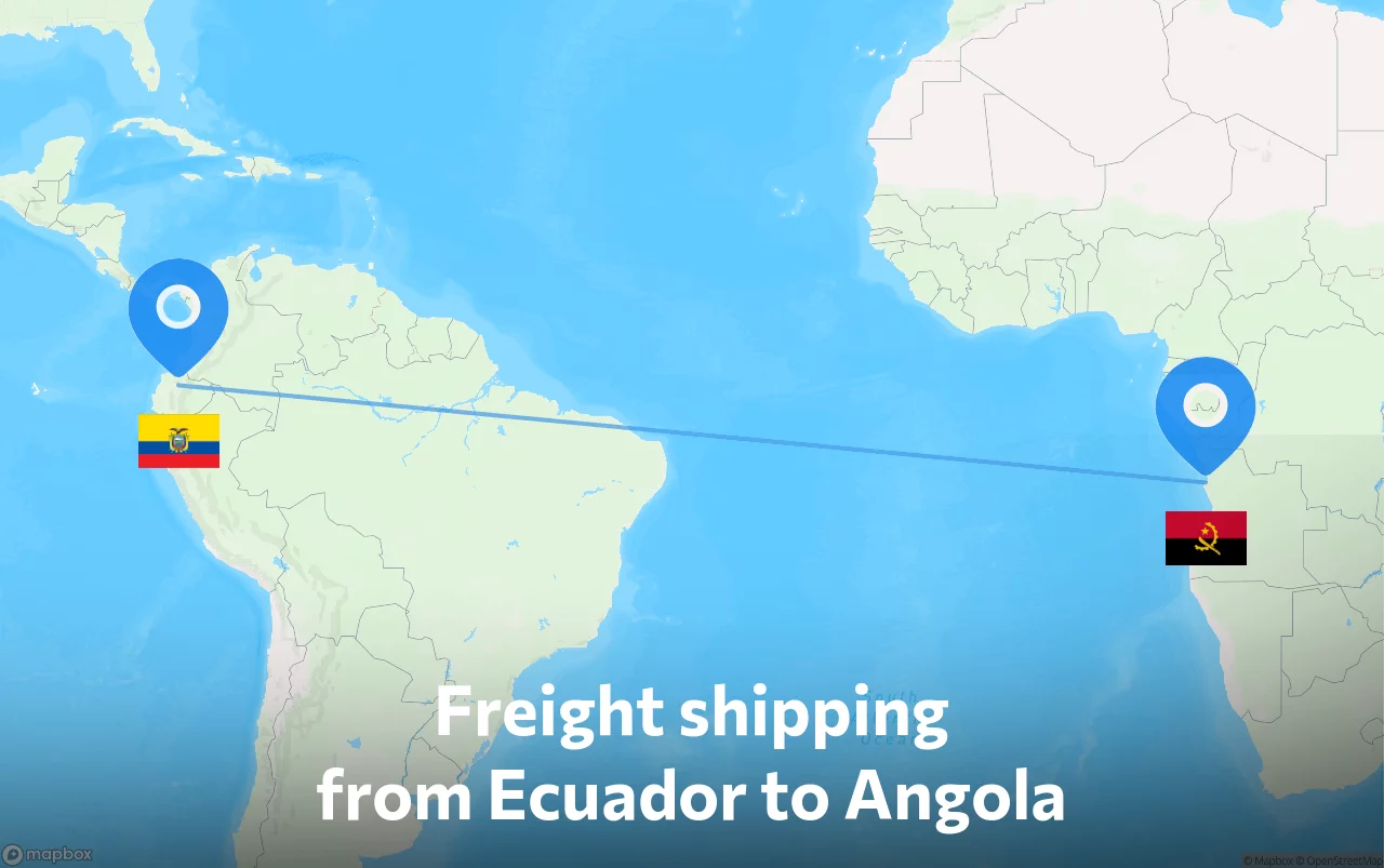 Shipping route from Ecuador to Angola