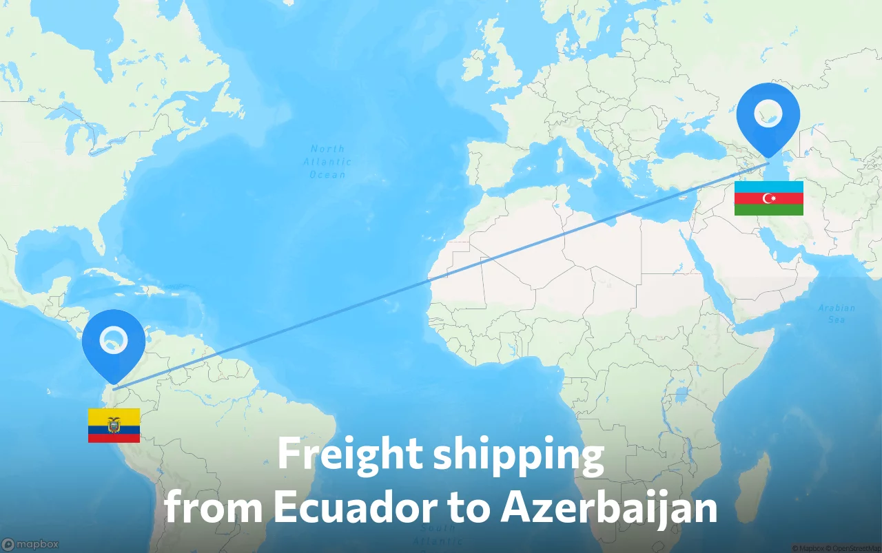 Shipping route from Ecuador to Azerbaijan
