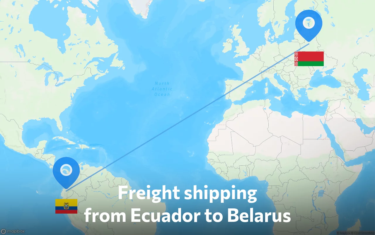 Shipping route from Ecuador to Belarus