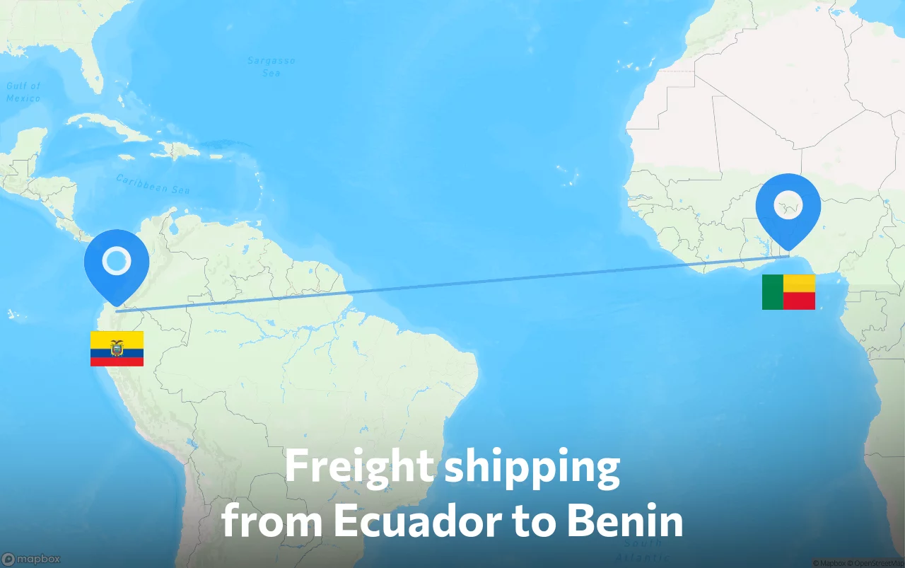 Shipping route from Ecuador to Benin