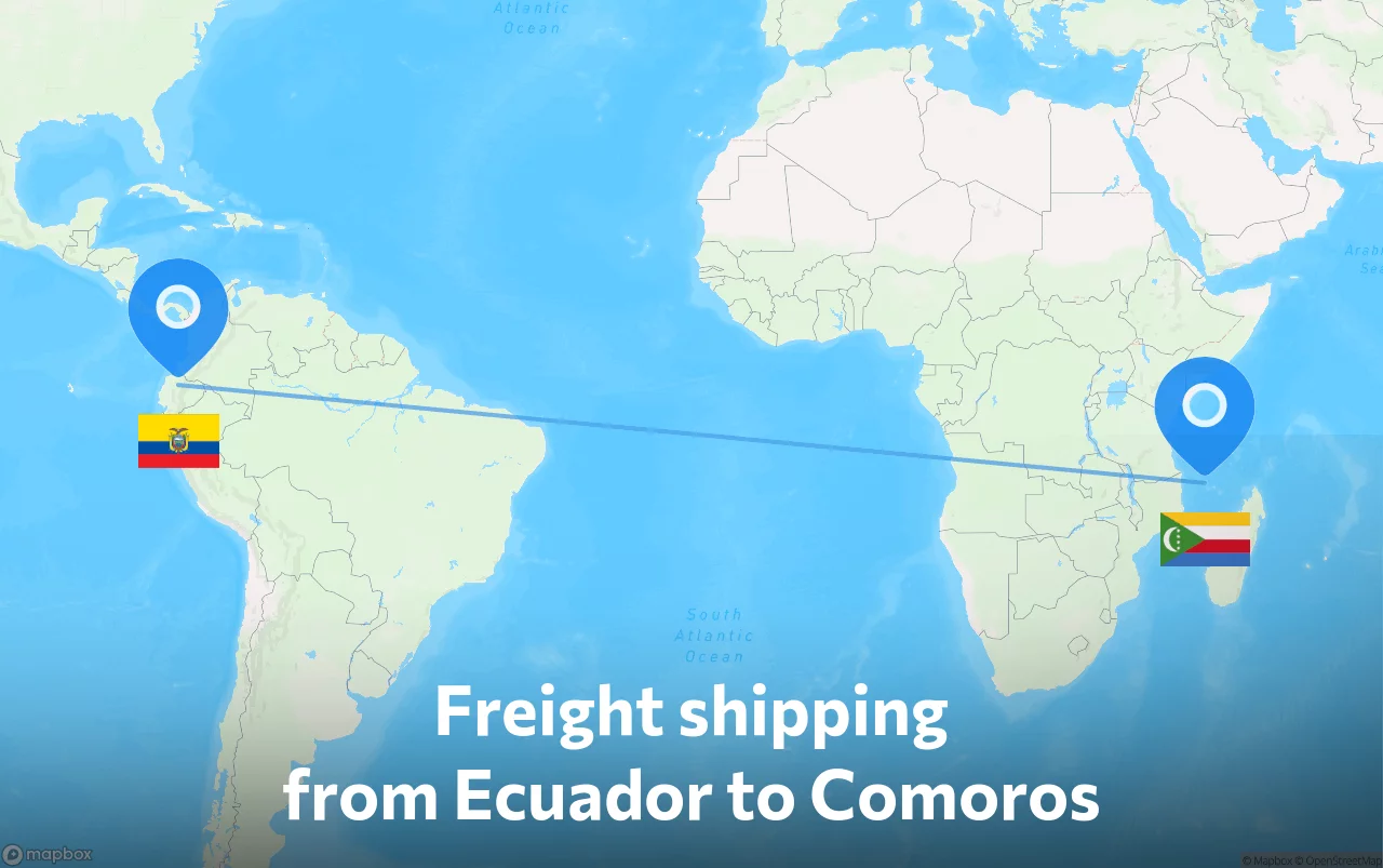 Shipping route from Ecuador to Comoros