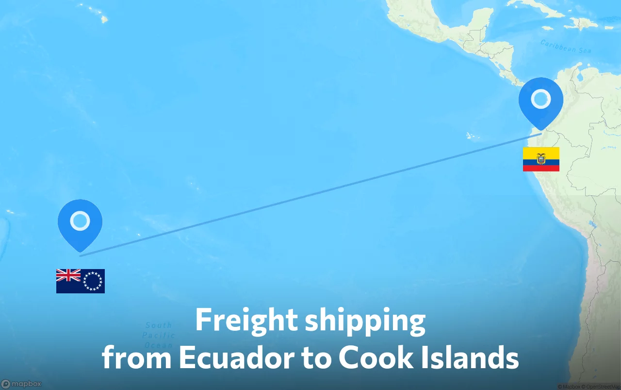 Shipping route from Ecuador to Cook Islands