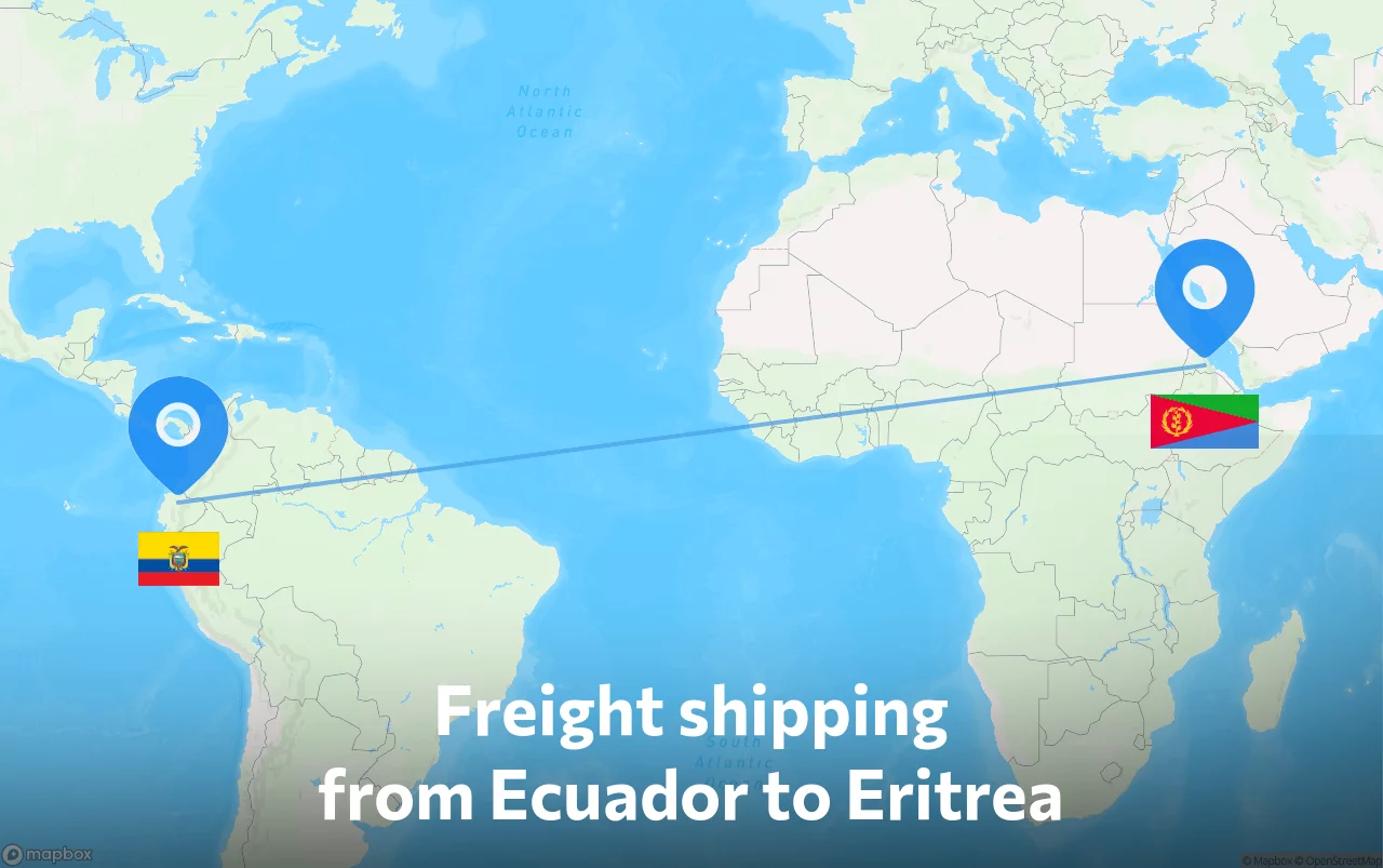 Shipping route from Ecuador to Eritrea