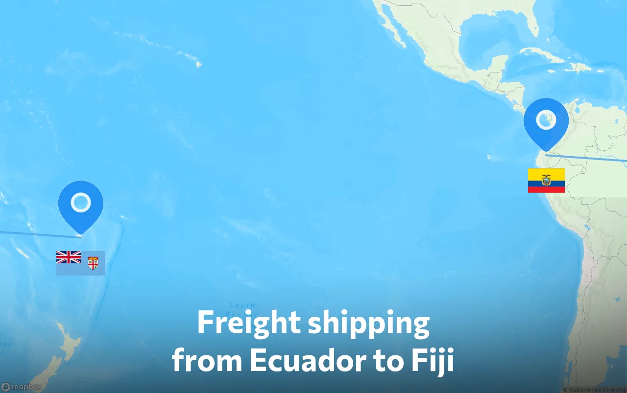 Shipping route from Ecuador to Fiji