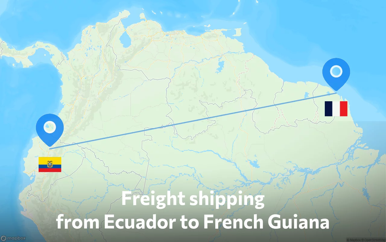 Shipping route from Ecuador to French Guiana